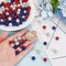 120pcs 4th of July Patriotic Beads 10mm Crystal Beads Red Blue Bead Polymer Clay Pave Disco Ball Craft Bead for Independence Day Friendship Bracelet Necklace Earring Jewelry Making
